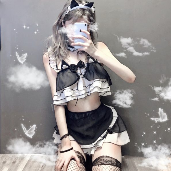 neko-maid-lingerie-set-black-cat-crop-tops-kitten-kittens-kawaii-babe-524