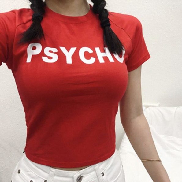 psycho-crop-top-red-l-belly-crazy-shirt-tee-kawaii-babe-697